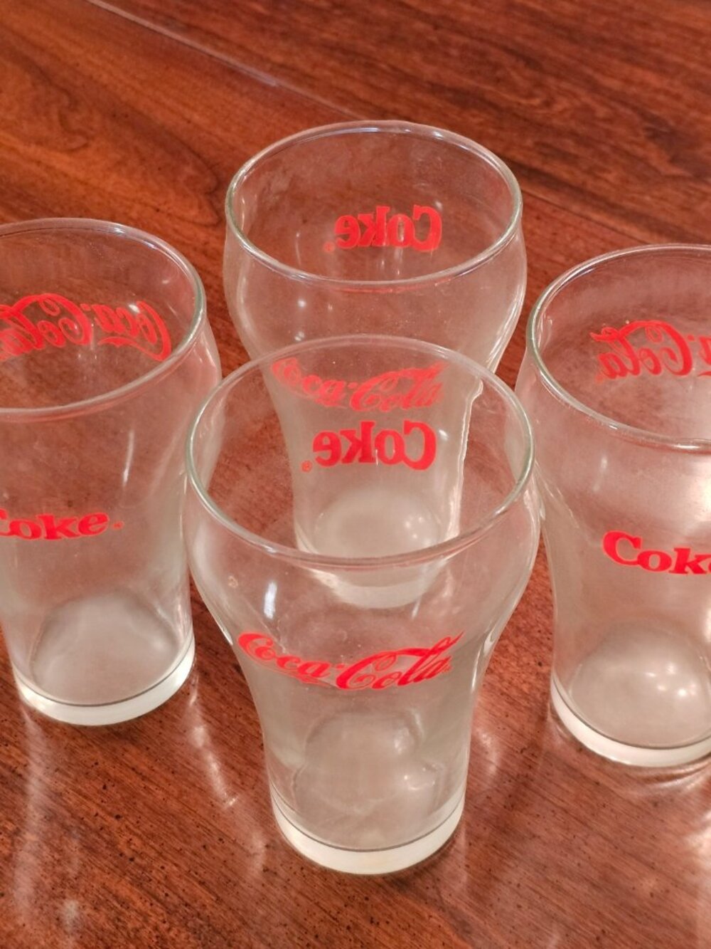 Vintage Coca-Cola Coke Red Logo Contour Glasses Set of 4 16oz Tumblers